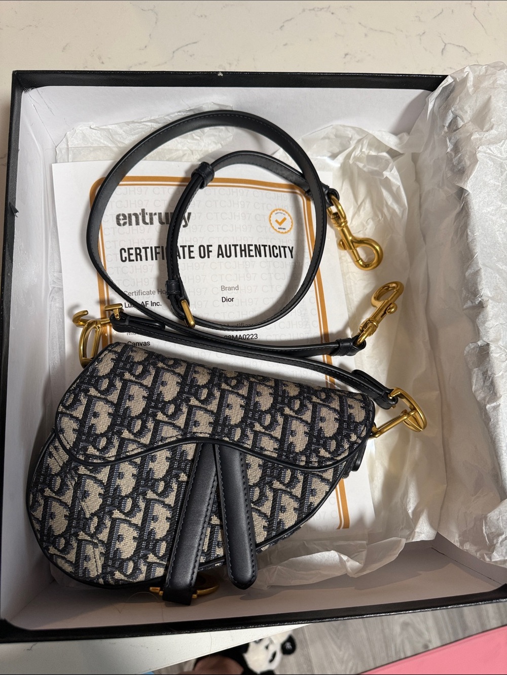 Dior Saddle Crossbody Bag in Navy and Black
